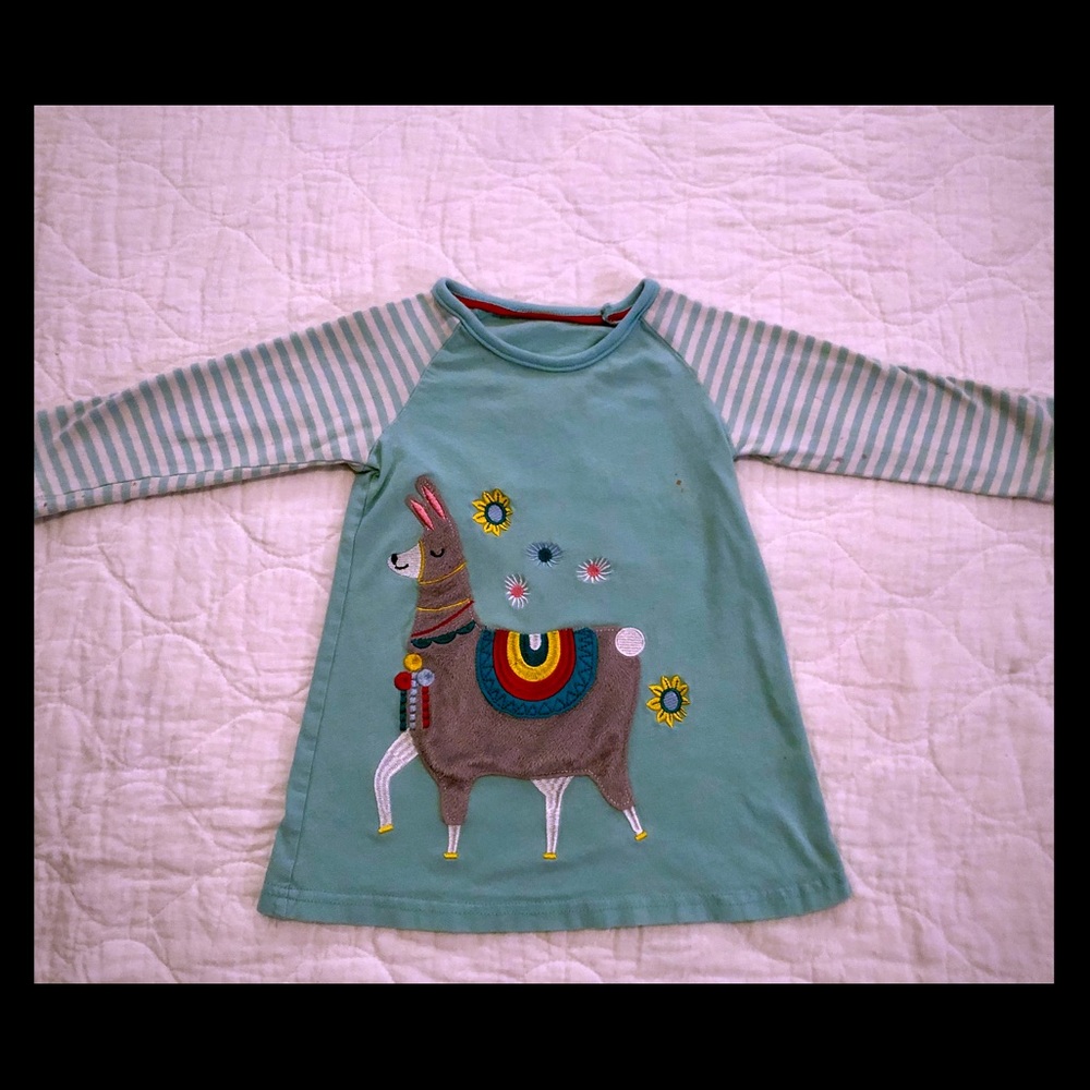 Adorable turquoise Llama dress